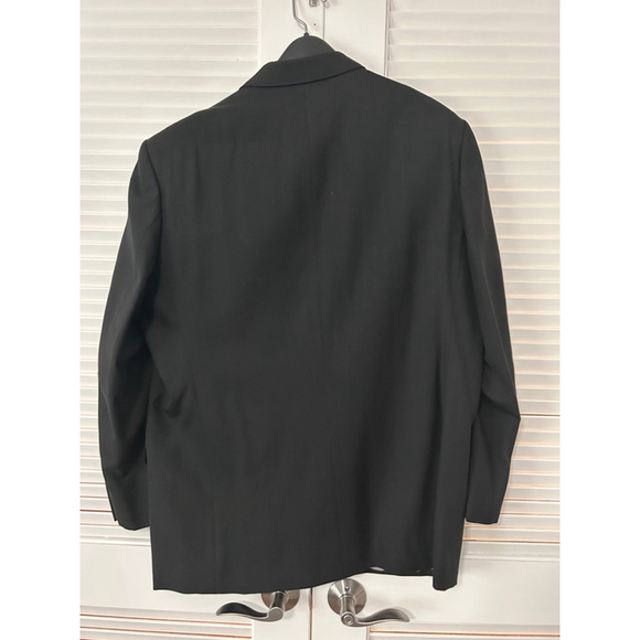 Anglia of England 100% Wool Pinstriped Suit Jacket & Pants | Size 45R | Black - Picture 8 of 16